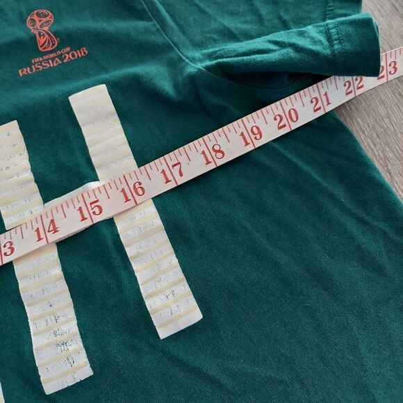 Men's Adidas Fifa World Cup Russia 2018 Mexico Big Logo Shirt Large Green - Picture 6 of 7